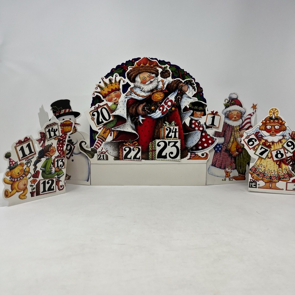 Vtg 1995 Mary Engelbreit Countdown to Christmas Advent Calendar Santa Claus
